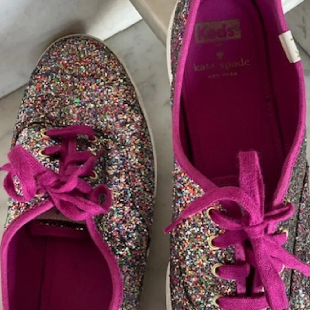 KEDS X KATE SPADE Champion Grape Glitter Women Lace Up Sneakers Size US 10